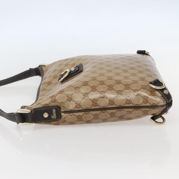 GUCCI GG Crystal Abbey Bag Coated Canvas Outlet Beige Gold 268642 Auth 144095 - Picture 3 of 16